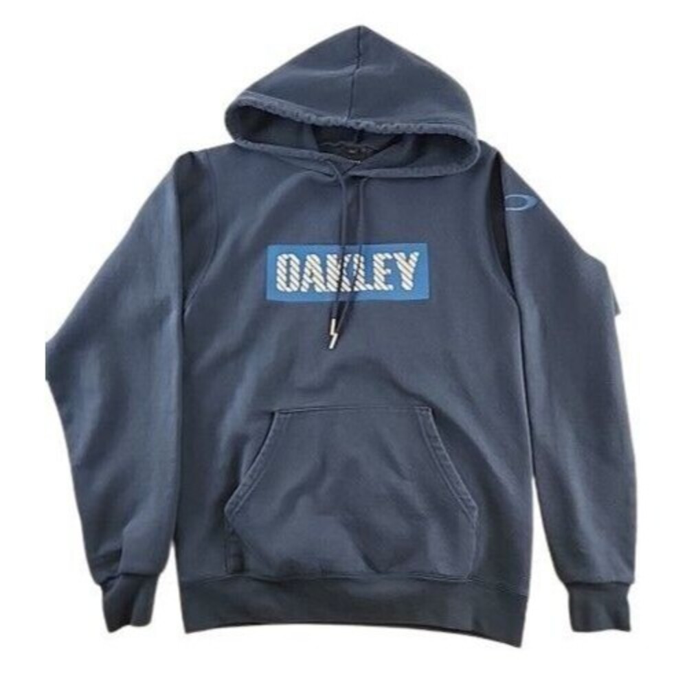 Oakley Pullover Hoodie Large Spell Out Chest Blue Men’s XS